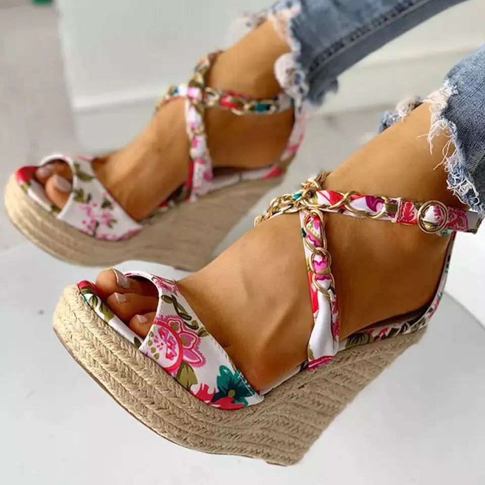 Plus Size Women's Summer Wedge Heel Sandals