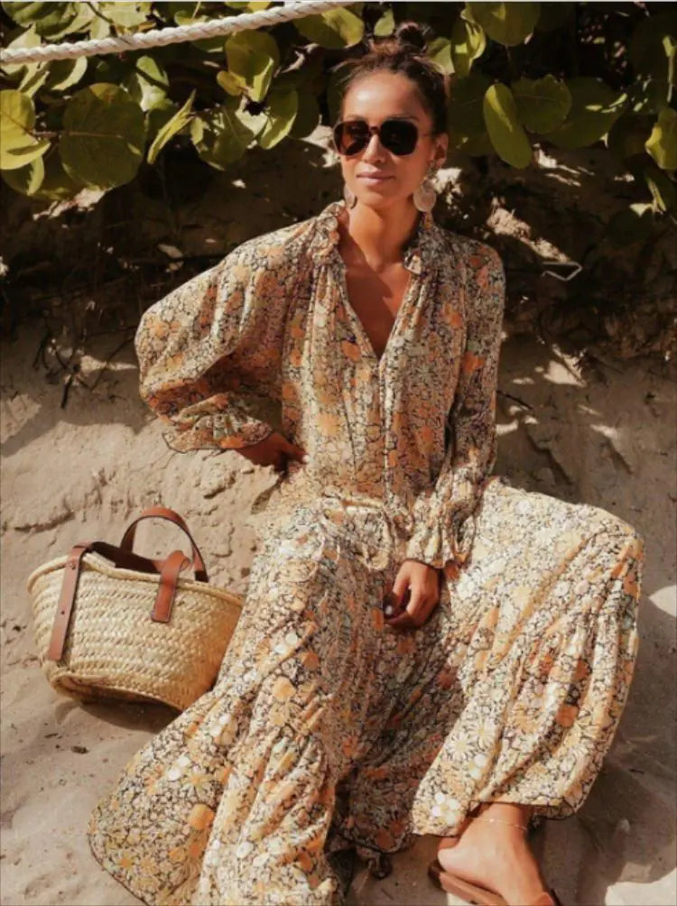 2020 Summer Bohemian Floral Maxi Dress for Women