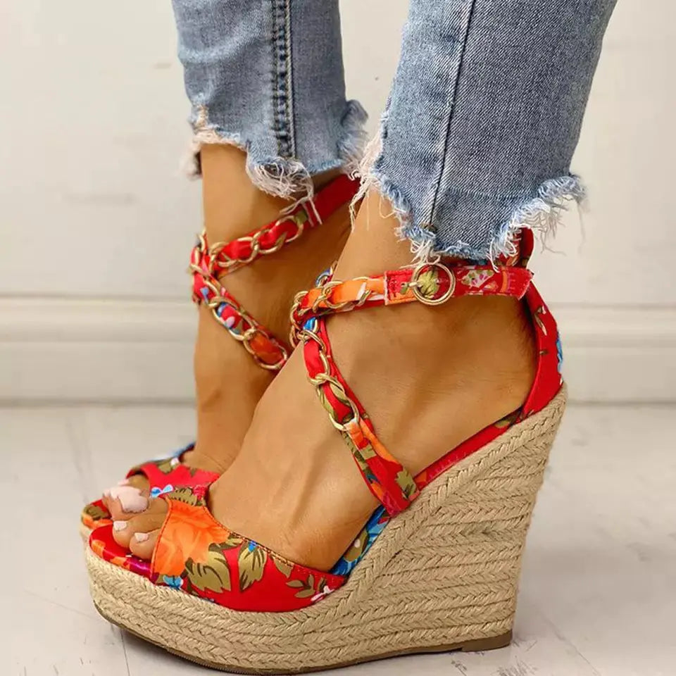 Plus Size Women's Summer Wedge Heel Sandals