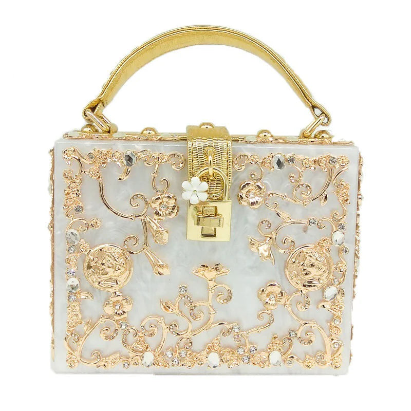 Pearl Rhinestone Bucket Bag