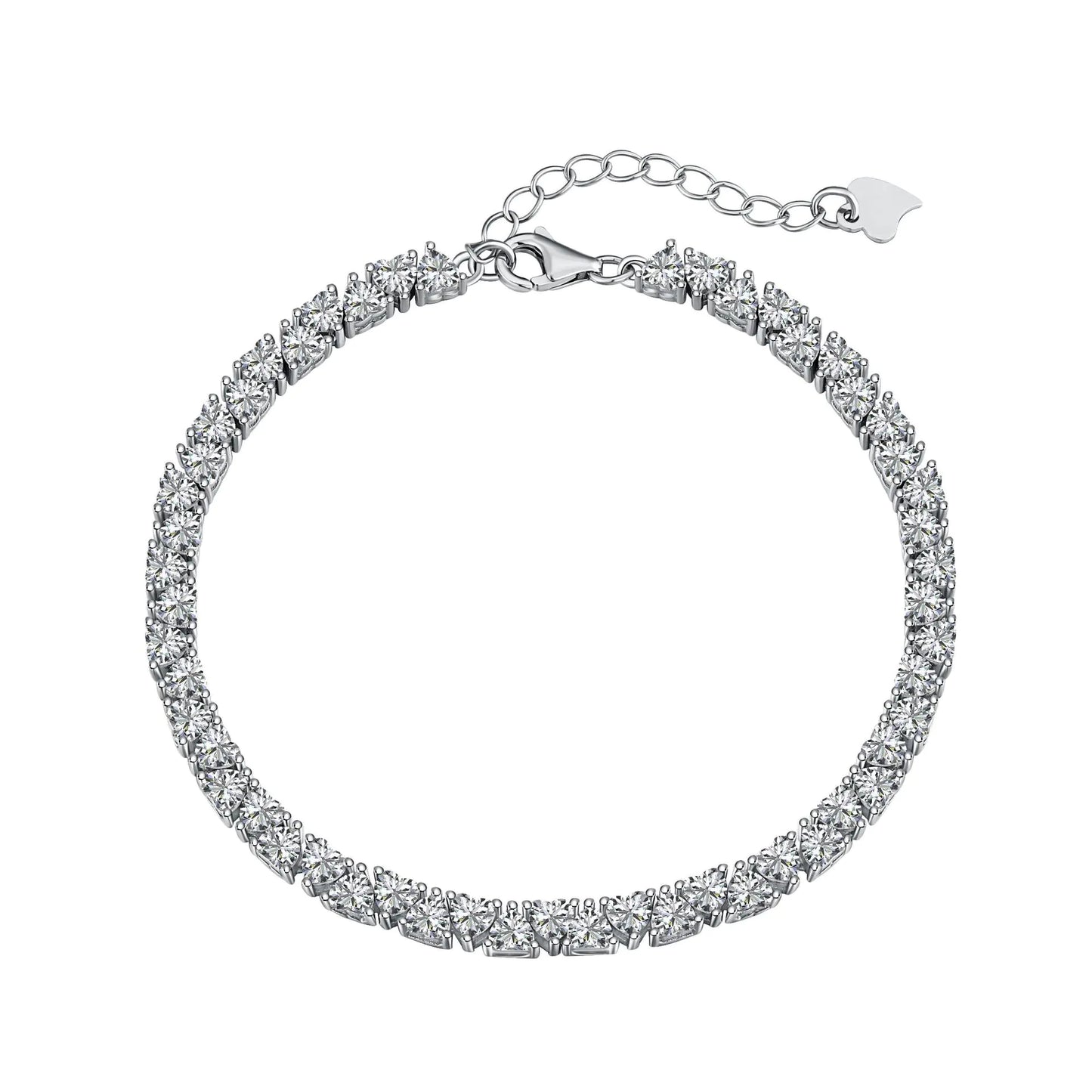 Sterling Silver Hip Hop Zircon Bracelet