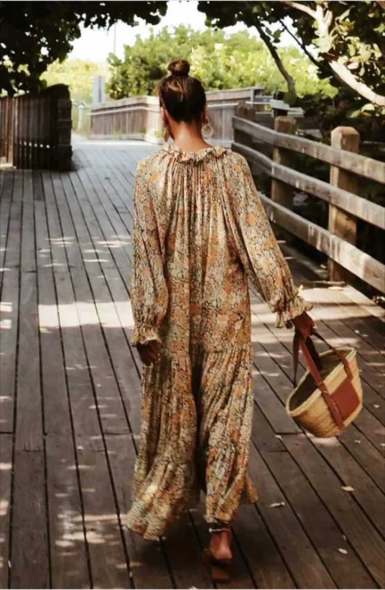 2020 Summer Bohemian Floral Maxi Dress for Women