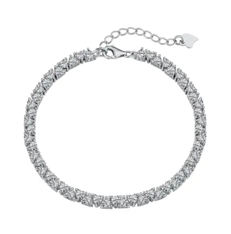 Sterling Silver Hip Hop Zircon Bracelet