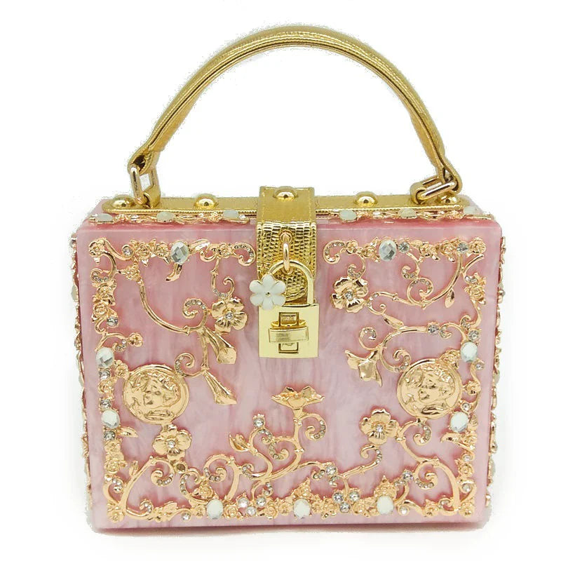 Pearl Rhinestone Bucket Bag