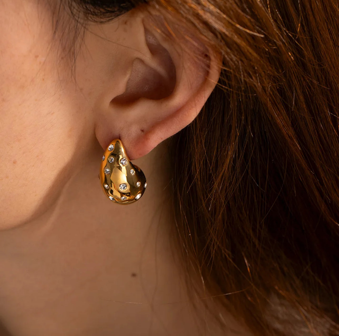 Teardrop Earrings 18k Gold Plated Jewelry