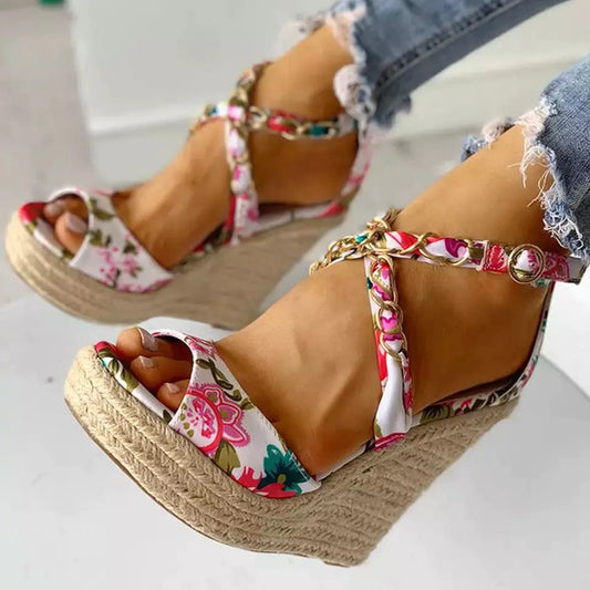 Plus Size Women's Summer Wedge Heel Sandals