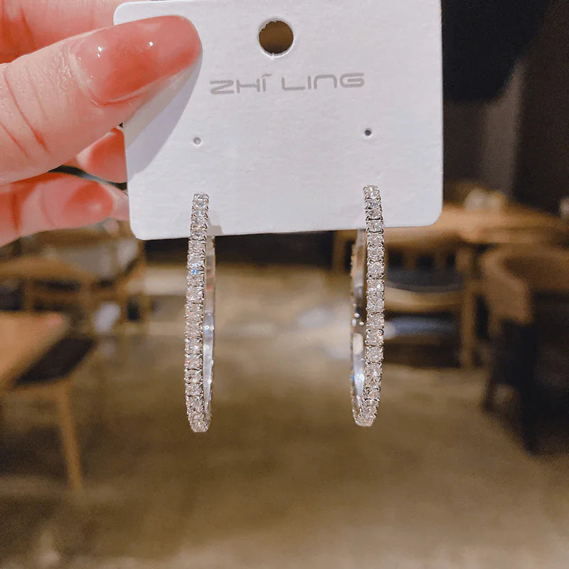 Creative and Exquisite Super Sparkling Large Ring Hoop Earrings