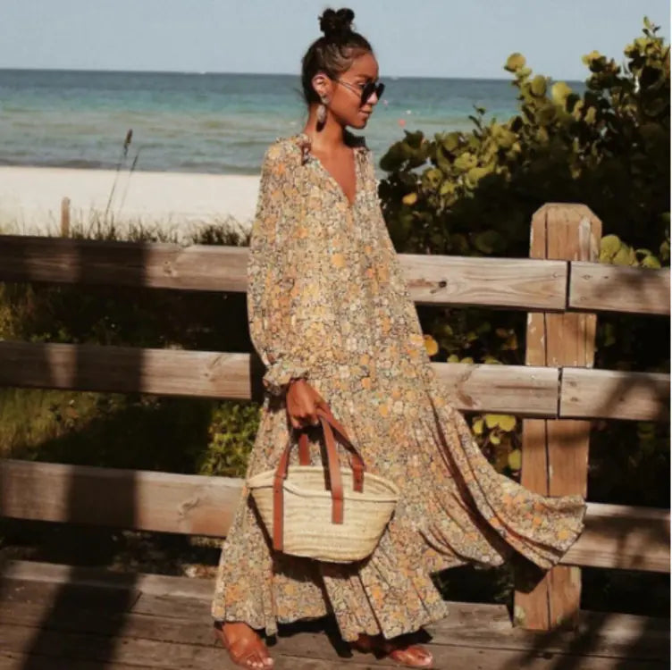 2020 Summer Bohemian Floral Maxi Dress for Women