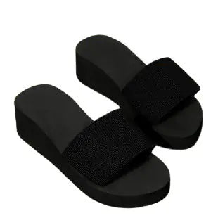Knitted Wedge Slippers for Women - Summer Beach Sandals