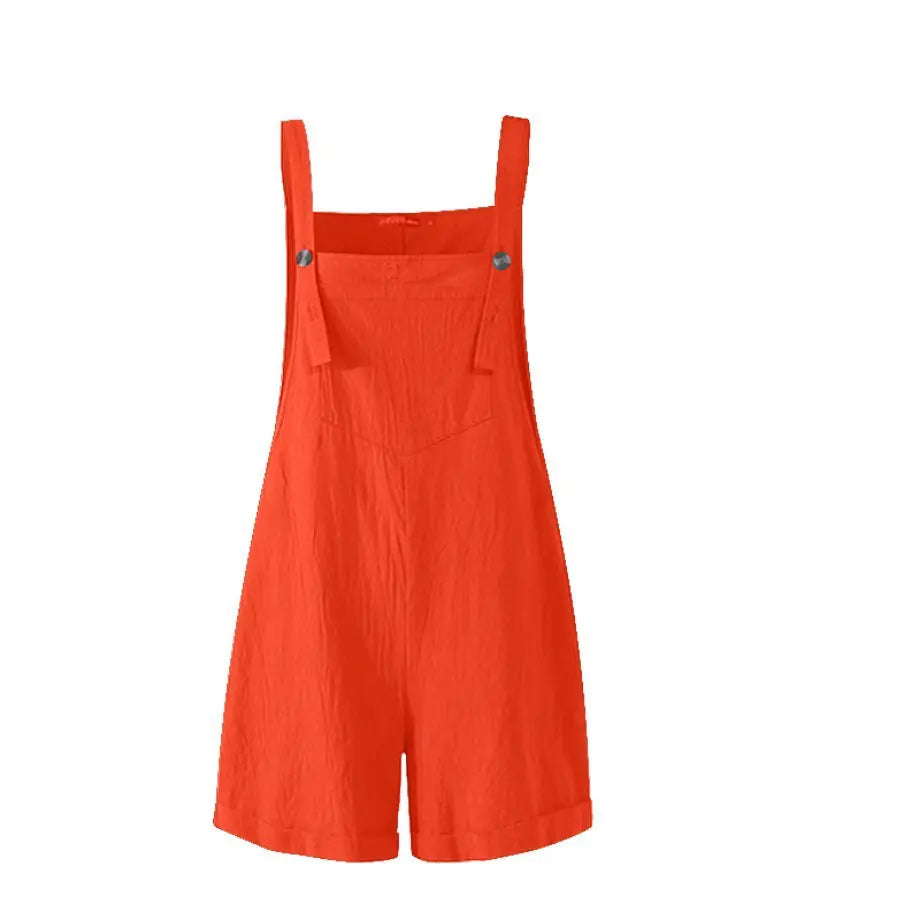 Summer Cotton-Linen Jumpsuit with Buttons for Women