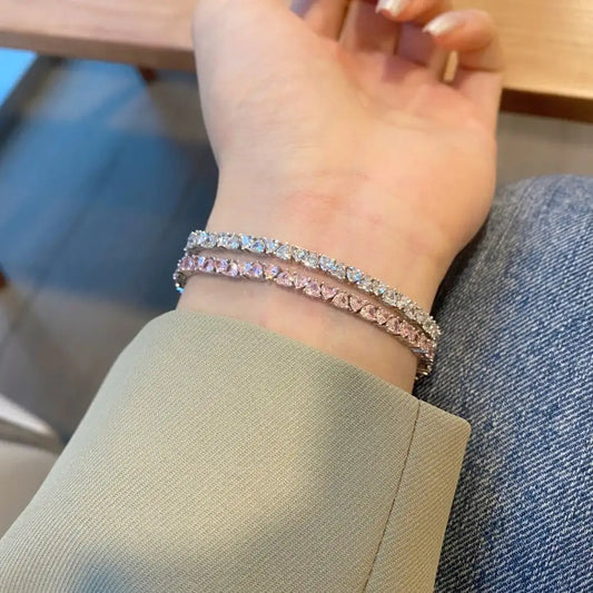 Sterling Silver Hip Hop Zircon Bracelet